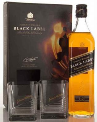 Johnnie Walker - Black Label Scotch Whisky 12 Year Gift Set (750ml) (750ml)